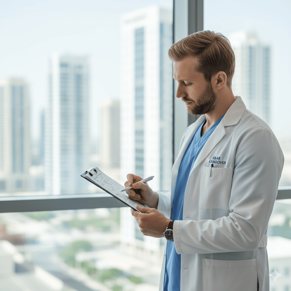 SBAR with Numbers: Handover That Protects Patients in Gulf Private Care (Clinic · Ward · Home/Hotel/Yacht)